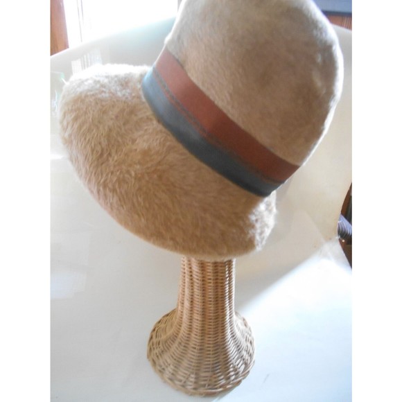 Vintage Women\'s Vis-a-vis TALL Chimney Brown Fur Felt Austria Hat with Ribbon main image 6